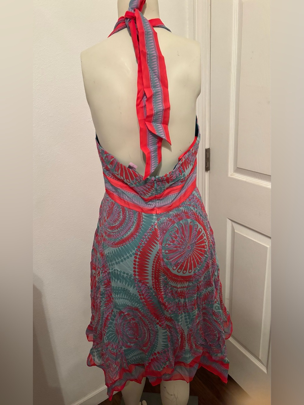 BCBGMaxAzria Halter silk Dress 8 - Picture 3 of 7
